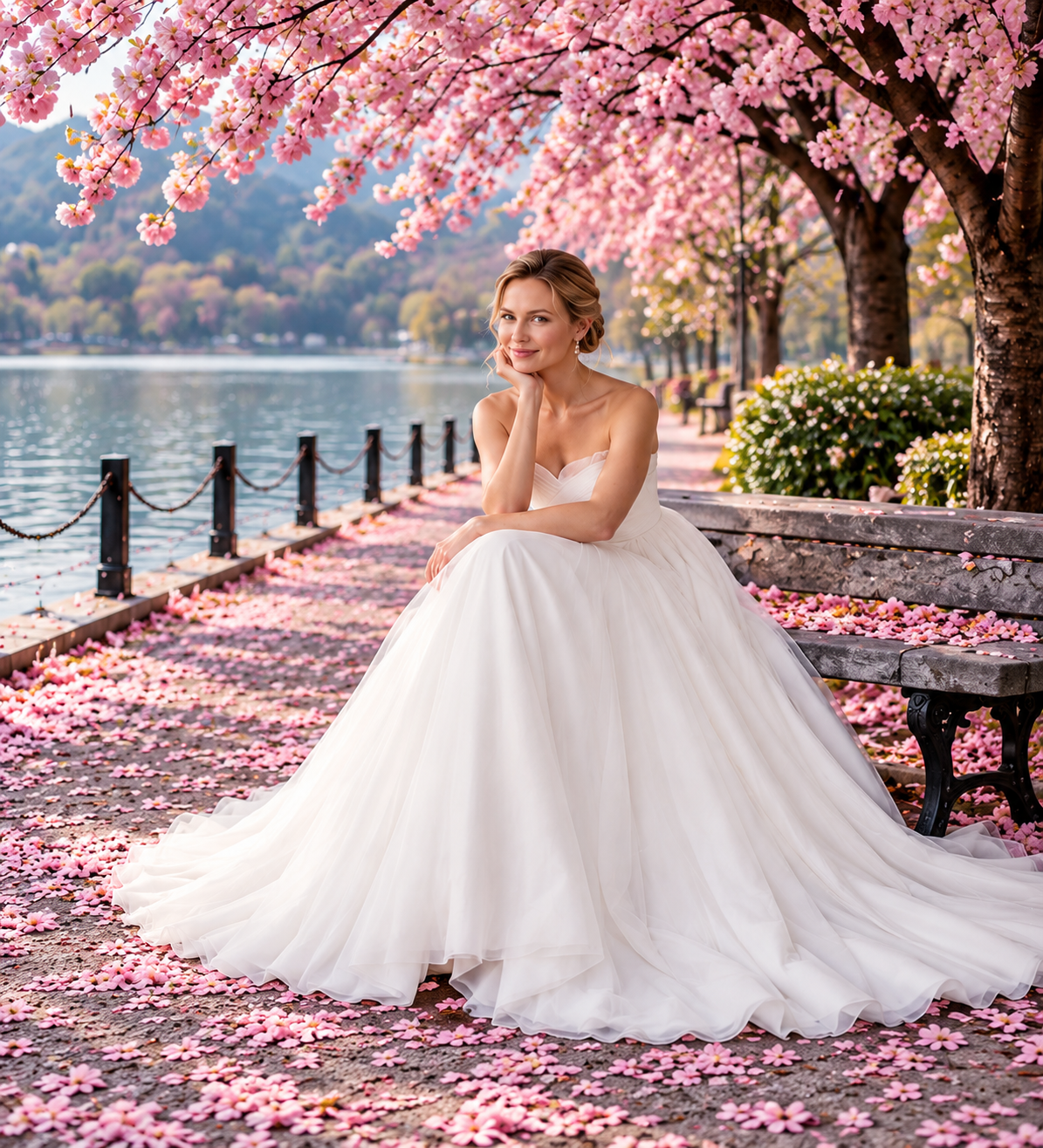 Organza A-Line Wedding Dress with Pockets