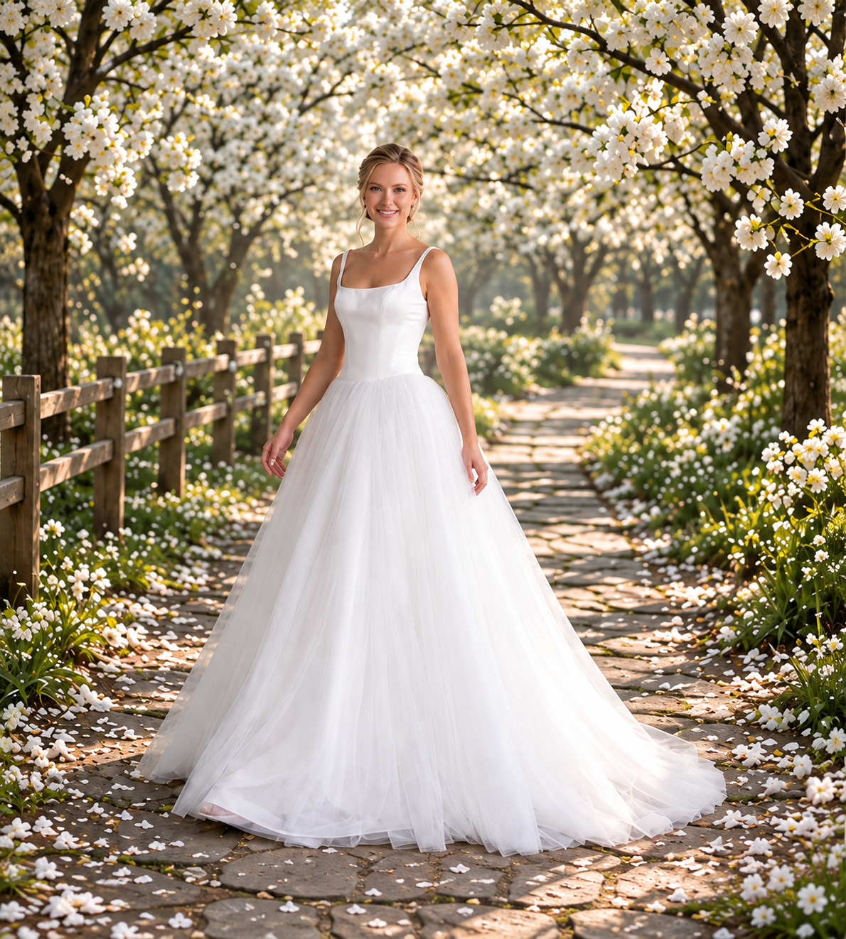 Satin and Tulle Ballgown Wedding Dress