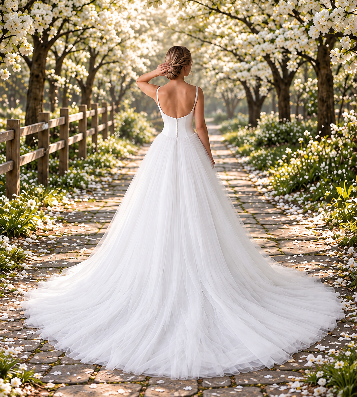 Satin and Tulle Ballgown Wedding Dress