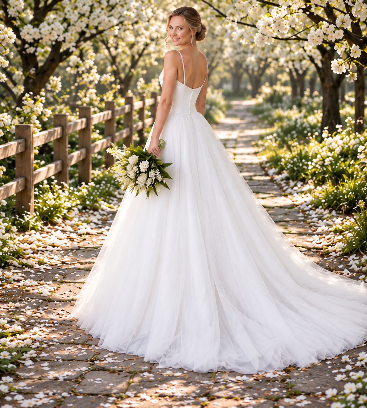 Satin and Tulle Ballgown Wedding Dress