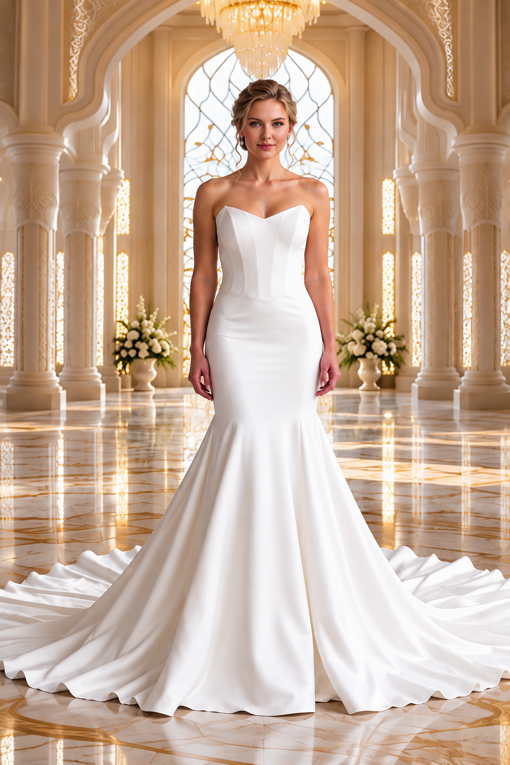 Mikado Mermaid Wedding Dress with Corset Back