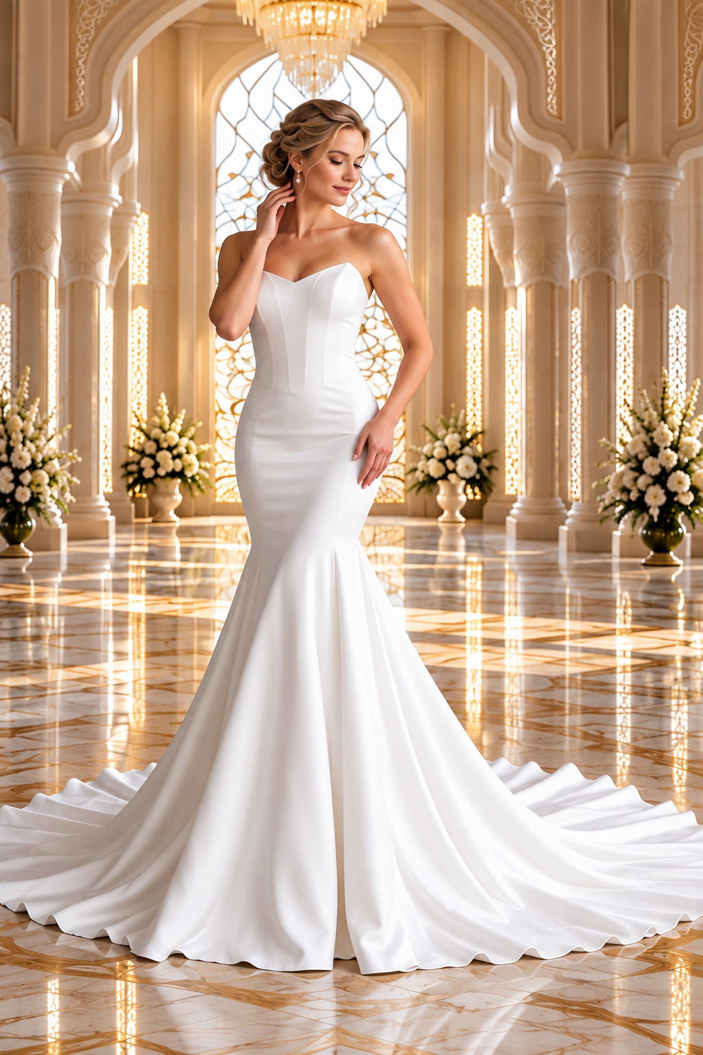 Mikado Mermaid Wedding Dress with Corset Back
